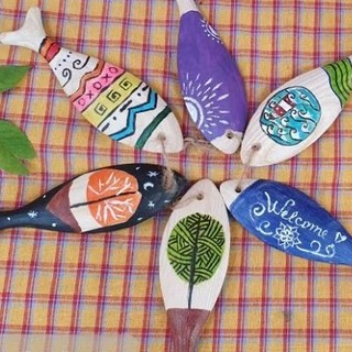 Cá gỗ decor vẽ trang trí handmade