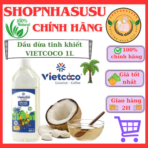 Dầu dừa tinh khiết Premium Organic VIETCOCO - 1000ml