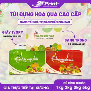 Túi Giấy Đựng Hoa Quả, Trái Cây Nhập Khẩu Làm Quà Biếu Tặng, Chất Liệu Cứng Cáp, Cao Cấp, Sang Trọng