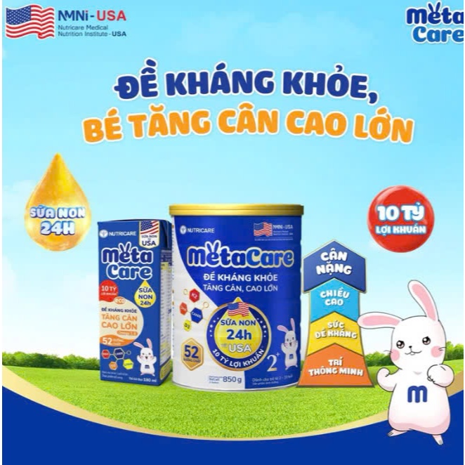 S8-Sữa Bột MetaCare Xanh 850G đủ số