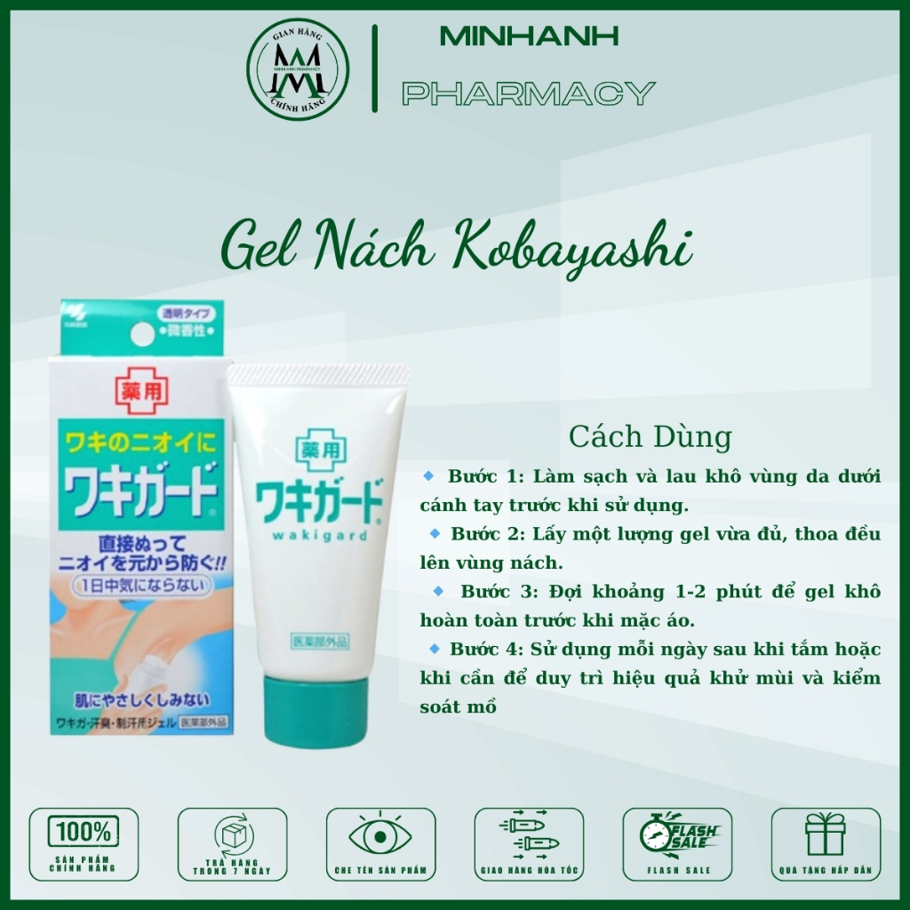 Gel giảm hôi nách Kobayashi loại bỏ hôi nách lâu năm dưỡng da trắng da không gây ố vàng áo