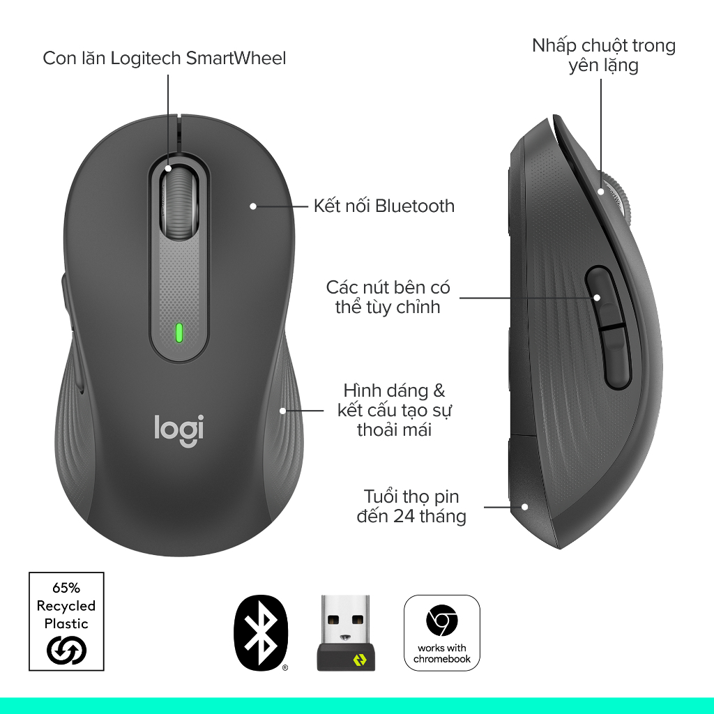 Chuột Không Dây M.650 – Silent, Thời Trang, Chính Xác Cao, Chuẩn Văn Phòng | BigBuy360 - bigbuy360.vn