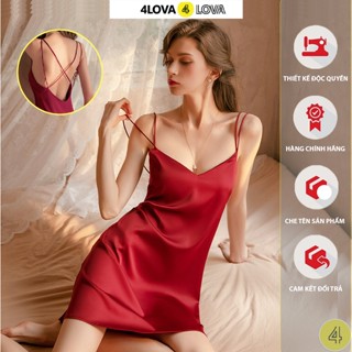 Váy ngủ 2 dây sexy 4LOVA chất lụa LATIN cao cấp kiểu đan lưng sang trọng quyến rũ VNQ2