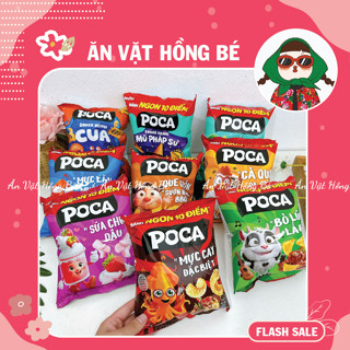 Snack POCA đầy đủ các hương vị : Mực Lăn - Bò - Tôm ... Bim bim PoCa giá rẻ