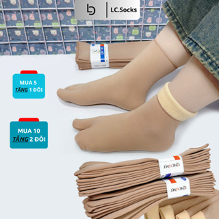 [COMBO 10 ĐÔI + TẶNG 2] tất vớ da lót lông nữ dày mịn ủ kem đi nắng giữ ấm chân hàng đẹp loại 1