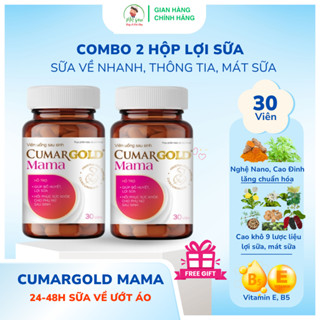 [Combo 2 hộp] Viên uống lợi sữa CUMARGOLD MAMA (Hộp 30 viên nang mềm) - Uống tới đâu sữa về ồ ạt tới đó