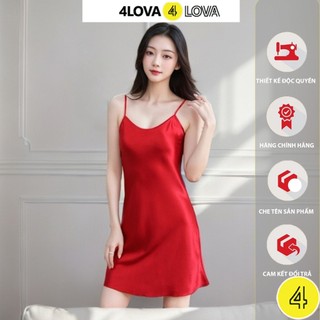  Váy Ngủ 2 Dây Lụa Satin Cao Cấp 4Lova Mềm Mịn Quyến Rũ 