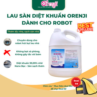  Nước lau sàn chuyên dụng dành cho Robot lau nhà - nano bạc tinh dầu sả chanh Orenji 3,8l 