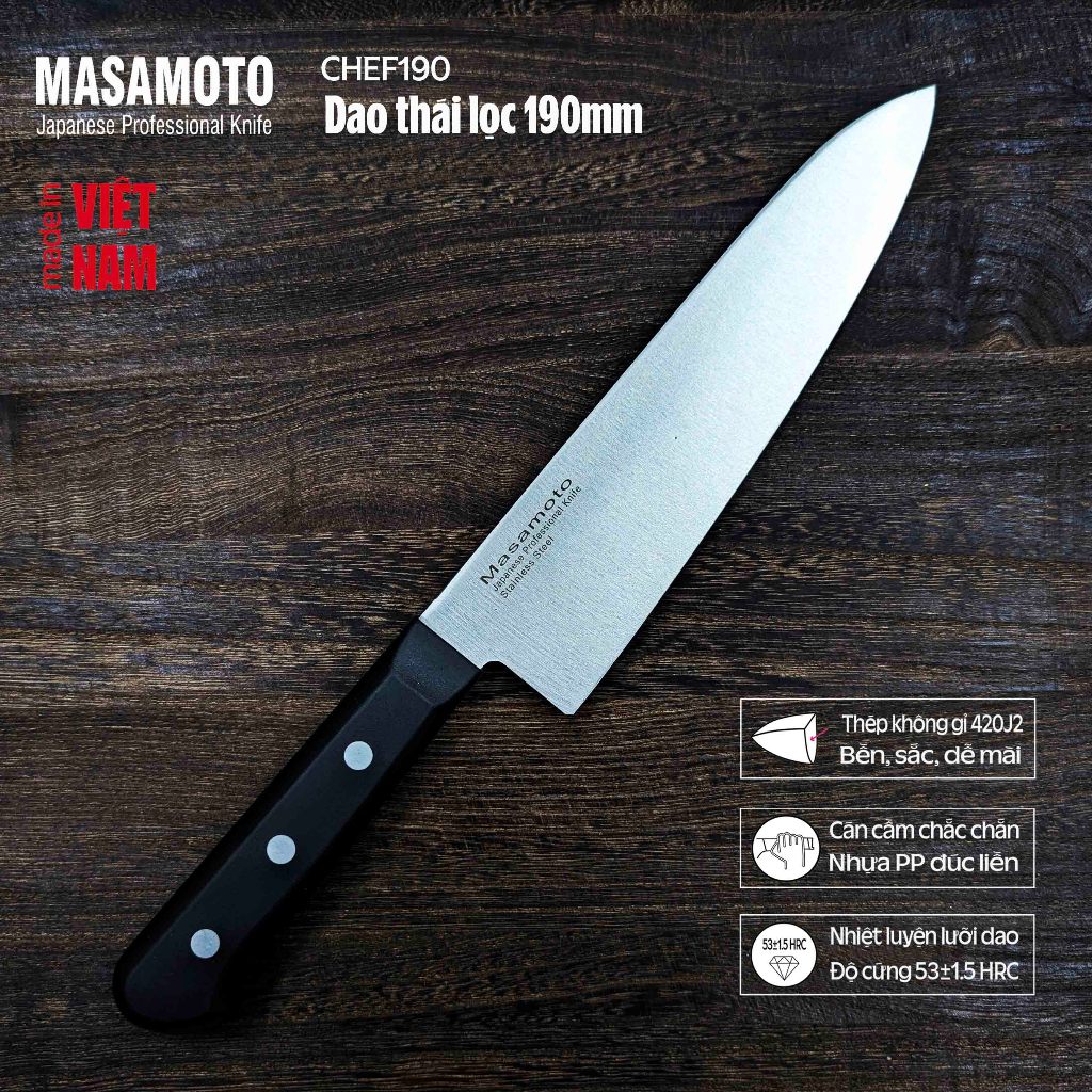 Dao Thái Lọc Thịt Cá Masamoto Chef180 - MK202
