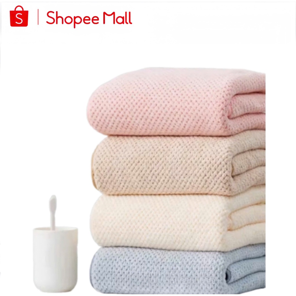  Khăn tắm san hô PTLUXURY loại 1 cỡ lớn 70 cm x 140 cm siêu mềm mịn thấm hút nước tốt   HÀNG XUẤT KHẨU   