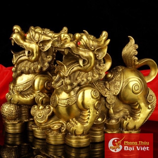 Cặp tỳ hưu như ý đồng kích thước 16x14cm - 2200g