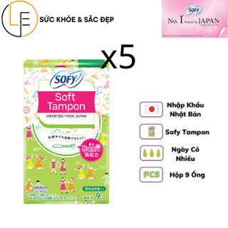 [Bộ 5 Gói] Băng vệ sinh SOFY TAMPON gói 9 ống
