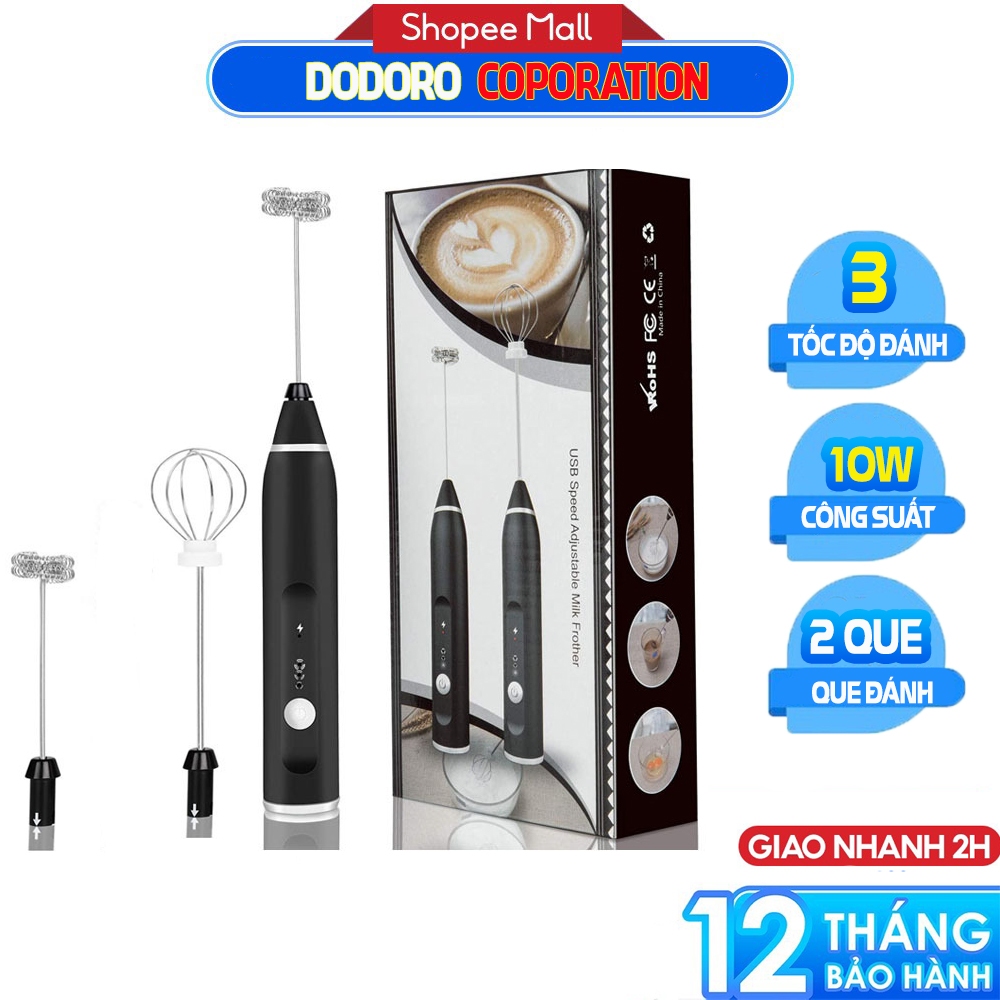 [VỪA MỞ BÁN] Máy Đánh Bọt Que Tạo Bọt Cafe Mini, Máy Đánh Trứng Cầm Tay DODORO F78 3 Chế Độ
