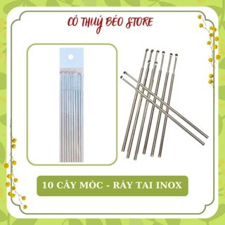 [10 Cây] 1 Vỉ 10 Cây Móc Tai Inox, Dụng Cụ Lấy Ráy Tai Bằng Thép Không Gỉ/Rỉ - Cây Lấy Ráy Tai inox Loại 1, Que Rấy Tai