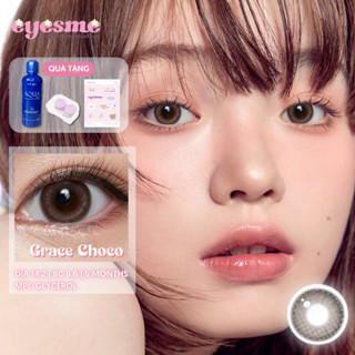 Kính áp tròng Eyesme - Lens nâu choco phong cách Douyin - Lens cận từ 0 đến 8 độ - Grace Choco