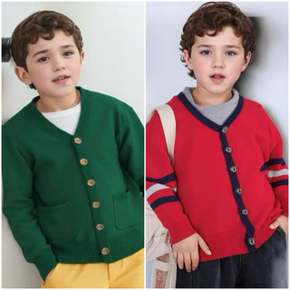 Áo len xuất khẩu cao cấp cardigan cho Bé trai Bé gái và áo khoác len mỏng có cúc