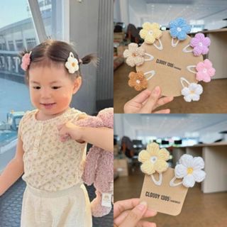 Kẹp tóc hoa len siêu xinh loại lớn cho bé made by Cloudy's Mami (Ảnh thật)