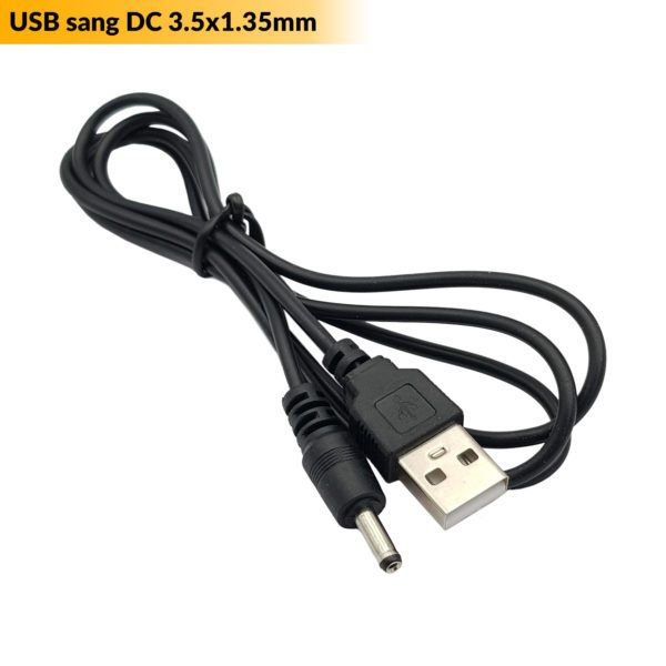 Dây Nguồn USB 5V Ra Đầu DC 3.5x1.35mm Dùng Sạc Quạt Cầm Tay Loa Bluetooth Máy Nghe Nhạc (Loại Tốt)