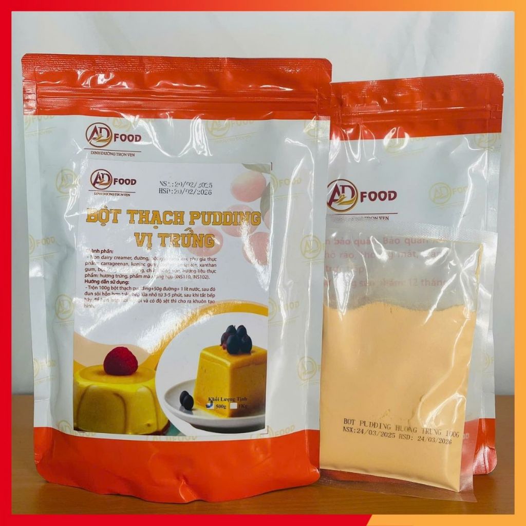 Bột Pudding Trứng nguyên chất túi 500gr