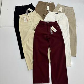 Quần Jean Nữ THE QUAO Trơn Dáng Dài Basic Lưng Cao Ống Suông Nhiều Màu R419 (DÀI 105CM)