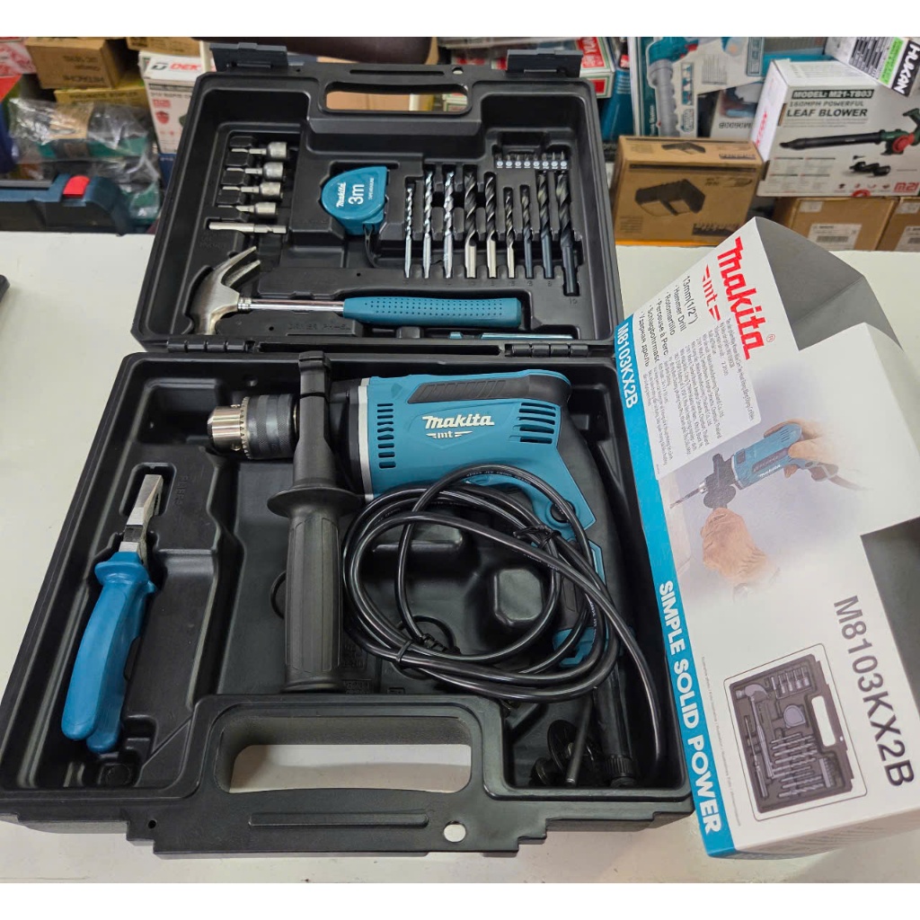 (FULL SET 26 PHỤ KIỆN) MÁY KHOANG BÚA MAKITA M8103KX2B (CHÍNH HÃNG)