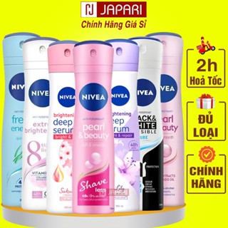 Xịt Khử Mùi Nivea Nữ 150ml CHÍNH HÃNG - Xịt Khử Mùi Hôi, Dưỡng Sáng, Mờ Thâm Nách  - Japari