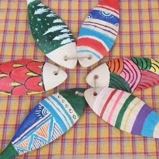 Cá gỗ decor vẽ trang trí handmade