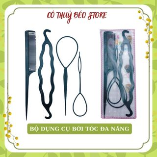 KẸP TÓC, COMBO LÀM TÓC 4in1 , BỘ DỤNG CỤ BỚI TÓC ĐA NĂNG - CÔ THÚY BÉO STORE
