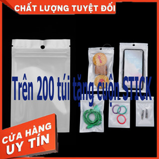   Xả nghỉ bán  Combo 10 Túi ZIP khóa có lỗ treo có đục lỗ mặt trong mặt trắng sữa đựng đồ 