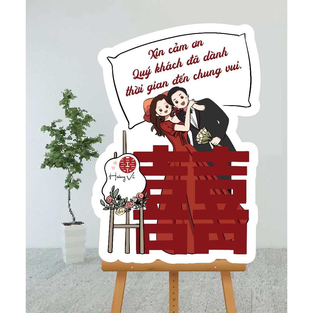 Bảng tên chibi để cổng trang trí đám cưới