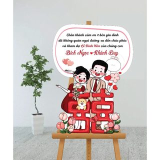 Bảng chibi cổng trang trí đám cưới