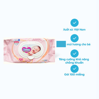 KHăn Uớt Bobby Có Mùi/Không Mùi 100 miếng/32 Miếng