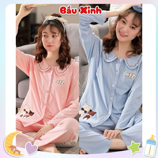 Bộ bầu và sau sinh nữ Bầu Xinh hình con cá, 2 màu xanh và hồng
