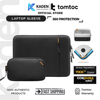 Túi chống sốc TOMTOC 360* Protective kèm túi phụ kiện cho Macbook 13"M1/M2/14” Black-A13-Hàng Chính Hãng