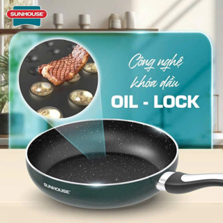 Chảo chống dính khóa dầu OIL LOCK SUNHOUSE  đủ size 20-24-26-28-30CM DÙNG MỌI LOẠI BẾP - hàng chính hãng