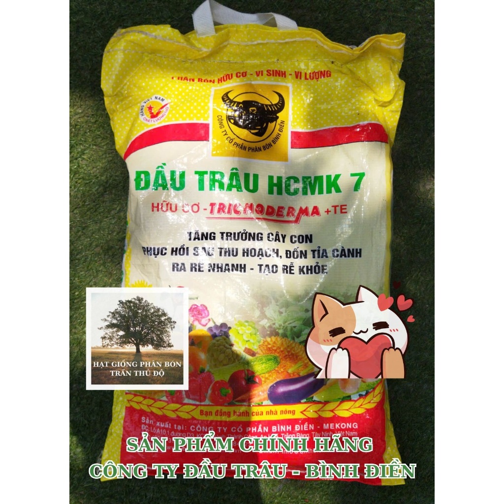 PHÂN HỮU CƠ VI SINH TRICHODERMA ĐẦU TRÂU HCMK 7 - BAO DẠNG BỘT 5KG