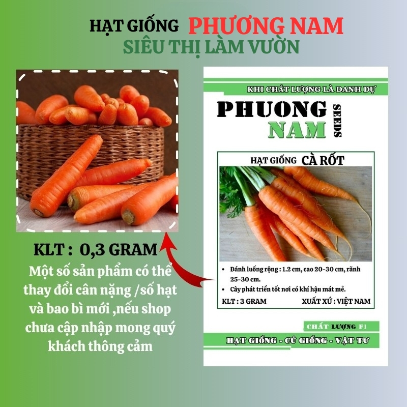 3 Gram - Hạt Giống Cà Rốt Thường Phương Nam