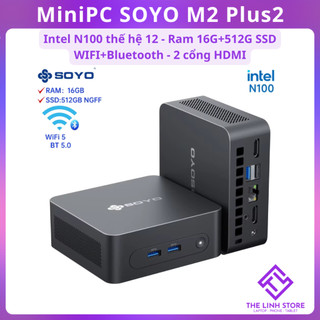  Máy tính Mini PC SOYO M2 Plus2 mới FullBox- Intel N100 ram 16G 512G có WIFI Bluetooth 5.0 