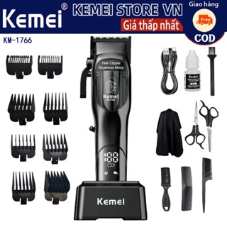 Kemei KM-1766 Tông Đơ Cắt Tóc Không Dây Chuyên Nghiệp,Không Dây, Lưỡi Dao Sắc Bén, Pin Trâu,Tông Đơ Cắt Tóc Chính Hãng