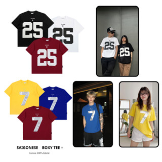 Áo Thun SAIGONESE Form Boxy Số 25 Đắp Da Unisex Nam Nữ 3 Màu