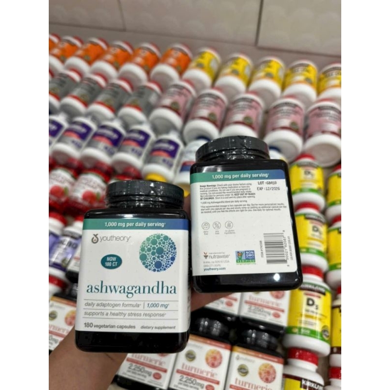 [HÀNG MỸ • ĐỦ BILL] Nhân Sâm Ấn Độ • ASHWAGANDHA 1,000mg • YOUTHEORY