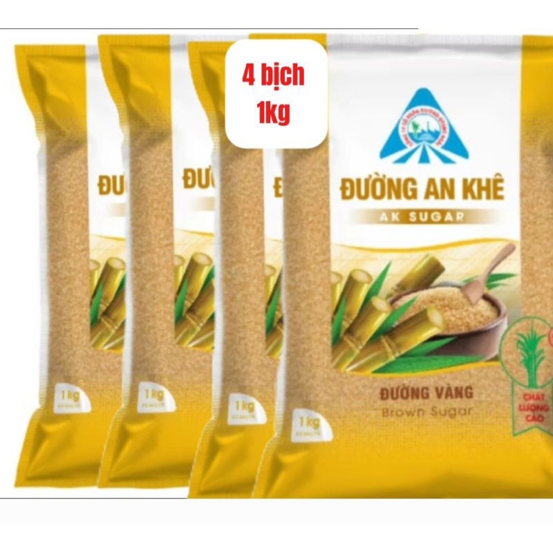  com bo 4 bịch đường vàng loại 1kg 