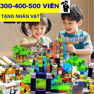 Combo 500 400 300 Khối Nam Châm Từ Tính Minecraft 2cm 2.5cm Đa Màu Sắc ( TẶNG NHÂN VẬT ) Đồ Chơi Lắp Ráp Khối Xây Dựng T