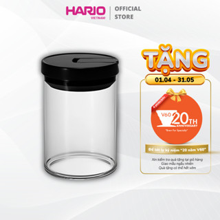 Hũ đựng cà phê bằng thủy tinh có khóa gạt khí Hario coffee canister MCNR-200-B (đựng cà phê hạt / xay, thực phẩm khô)