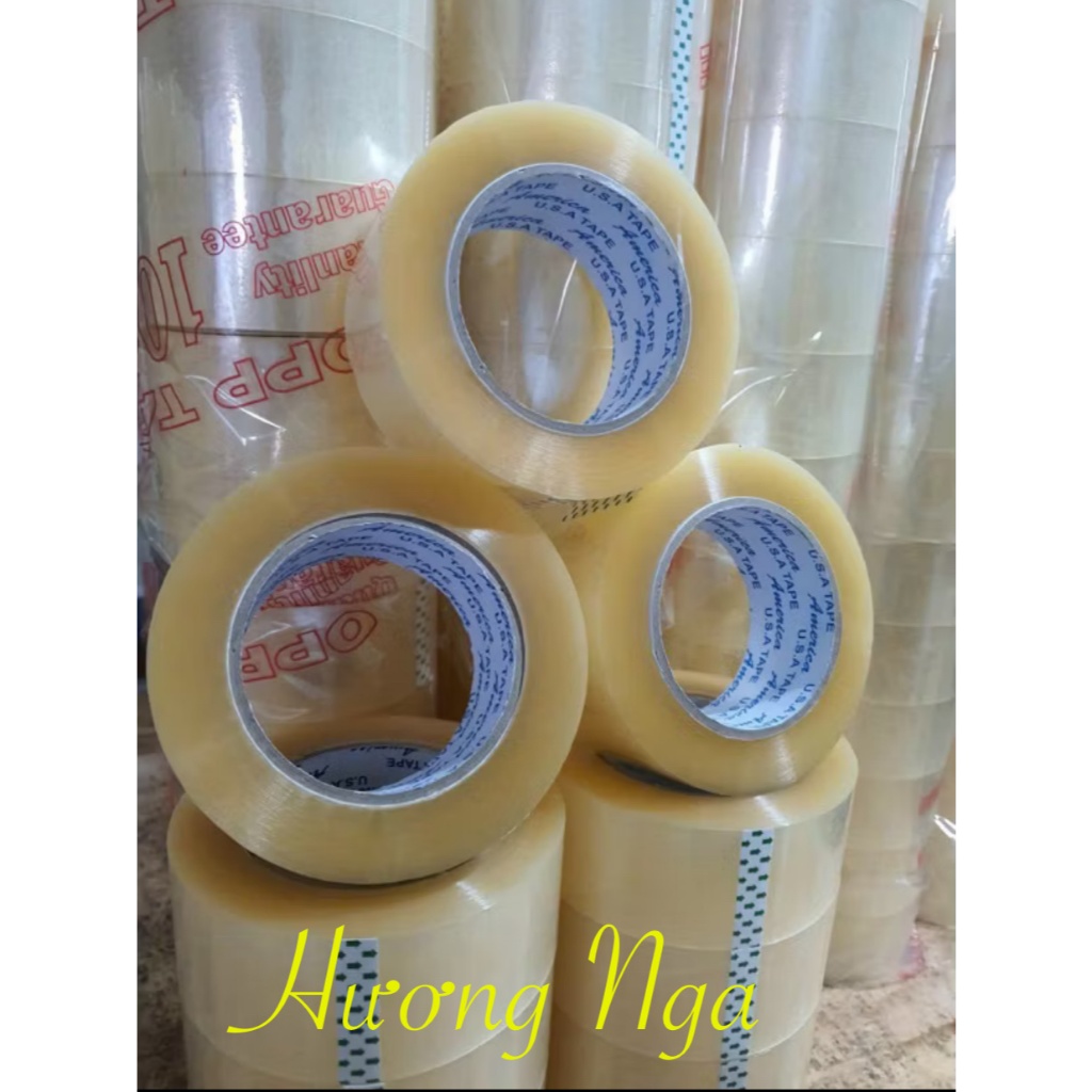 Băng keo trong cuộn 4,8 cm x 200 yard ,1 cây trong,đục 200yard 6 cuộn_ huong nga