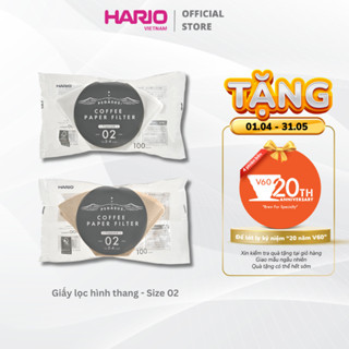 Giấy lọc cà phê Hario Pegasus Coffee Paper Filter 100 tờ, size 02 PEF-02-100 (2 màu Trắng & Nâu)