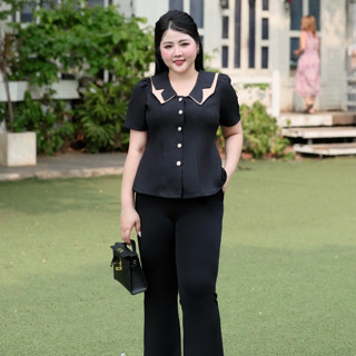 Áo Peplum Bigsize nữ thiết kế cổ 2 tầng 50-90kg, nhiều màu lựa chọn - LUCY Bigsize (LC24-207)