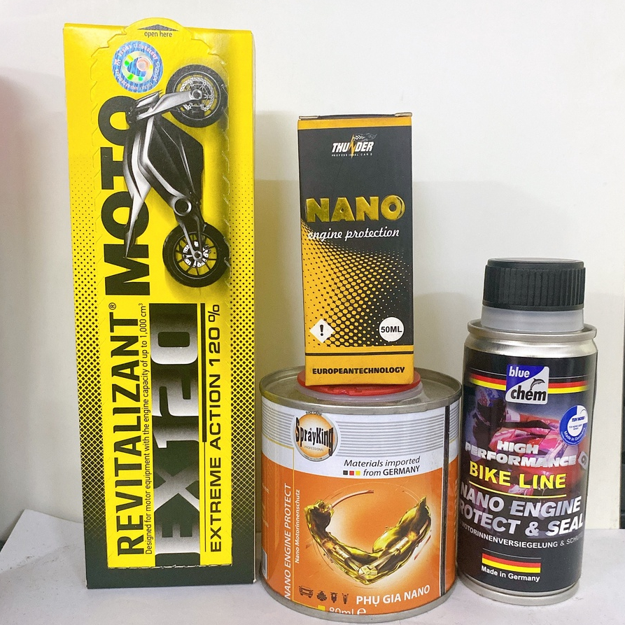 Phụ gia nano phục hồi động cơ các loại Xado Ex120 Bluechem Bike line Thunder Sprayking