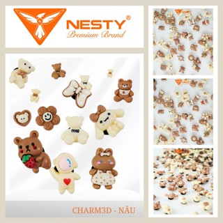 [GIAO NGẪU NHIÊN]SET 10 CHARM 3D GẮN DÉP NGẪU NHIÊN TONE NÂU-KEM CHẤT LIỆU NHỰA PVC