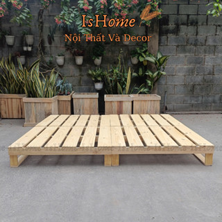  Giường Ngủ Pallet Gỗ Thông Gấp Gọn Đủ Kích Thước Cao 20cm,Gỗ Mới Bề Mặt Láng Mịn 